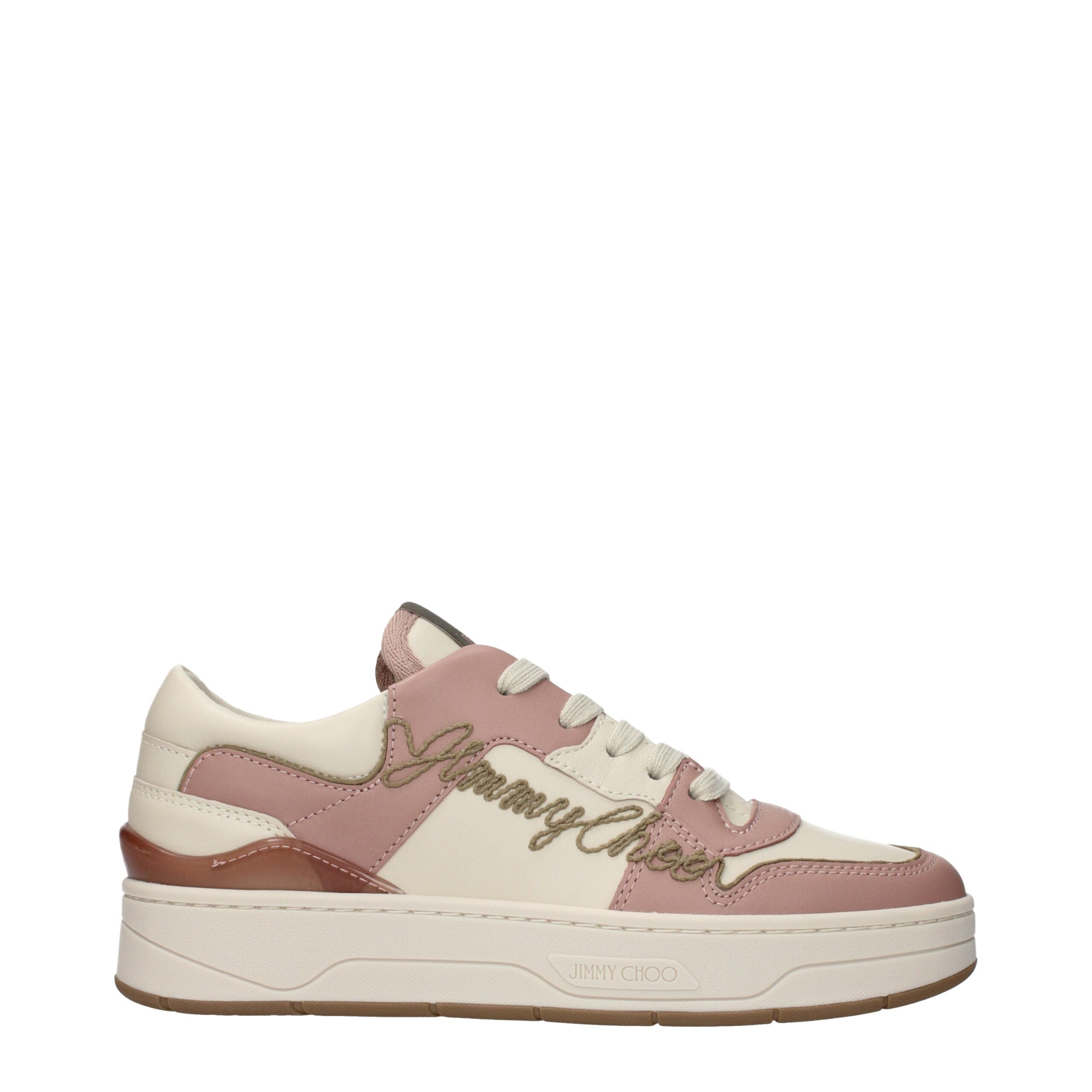 Jimmy Choo Pink Leather Low Tops